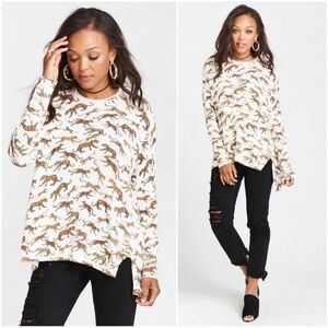 Show Me Your Mumu Bonfire Mucci Cat print sweater